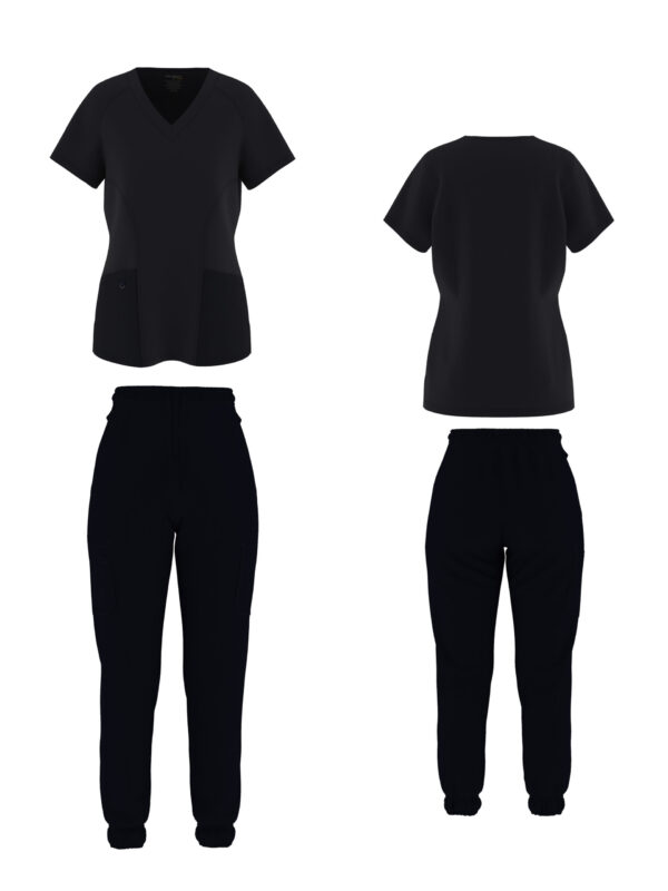 2 POCKET V-NECK TOP WITH JOGGER PANTS - Image 3