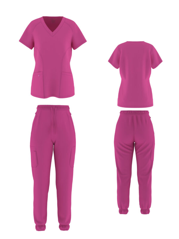2 POCKET V-NECK TOP WITH JOGGER PANTS - Image 4