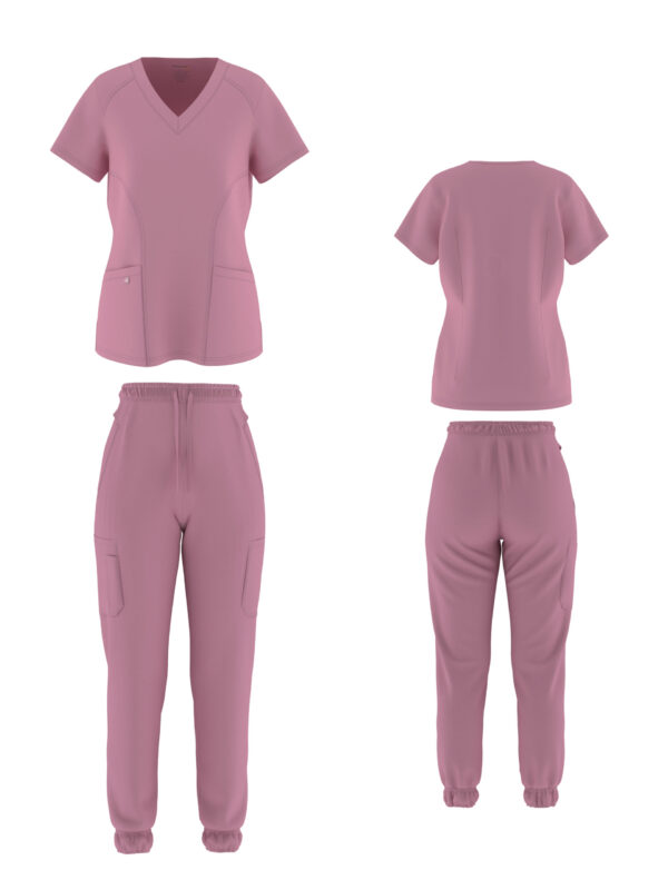 2 POCKET V-NECK TOP WITH JOGGER PANTS - Image 2