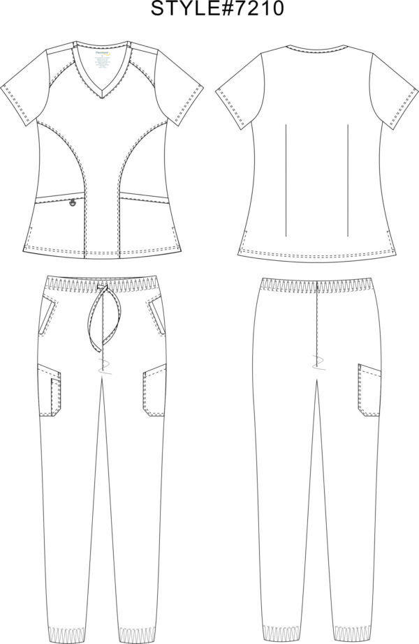 2 POCKET V-NECK TOP WITH JOGGER PANTS
